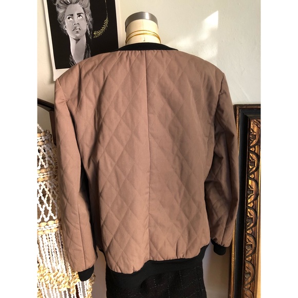 Vintage quilted boxy brown bomber jacket - Picture 14 of 16